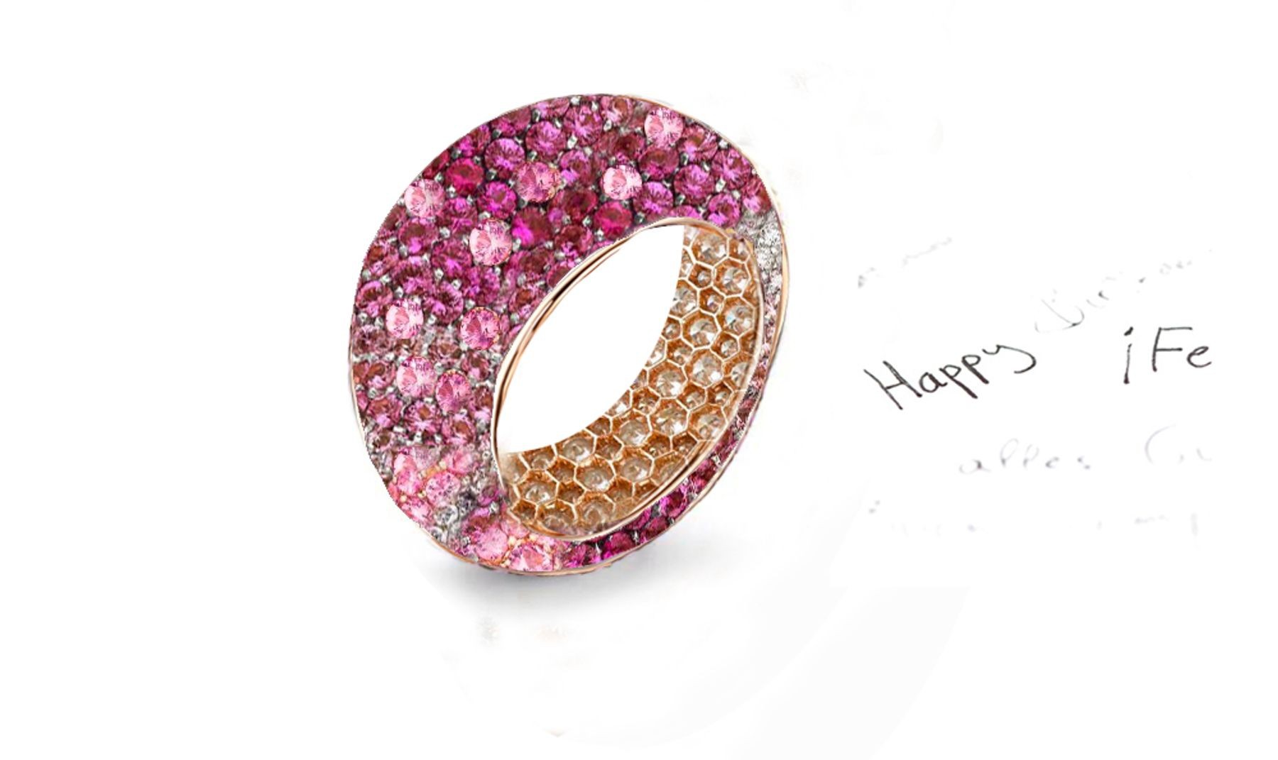 High Quality Multi-Colored Diamonds & Precious Stones Eternity Band Rings