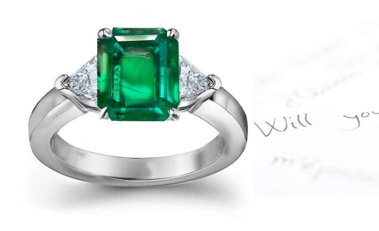 Bold & Beautiful Emerald & Diamond 3-Stone Ring
