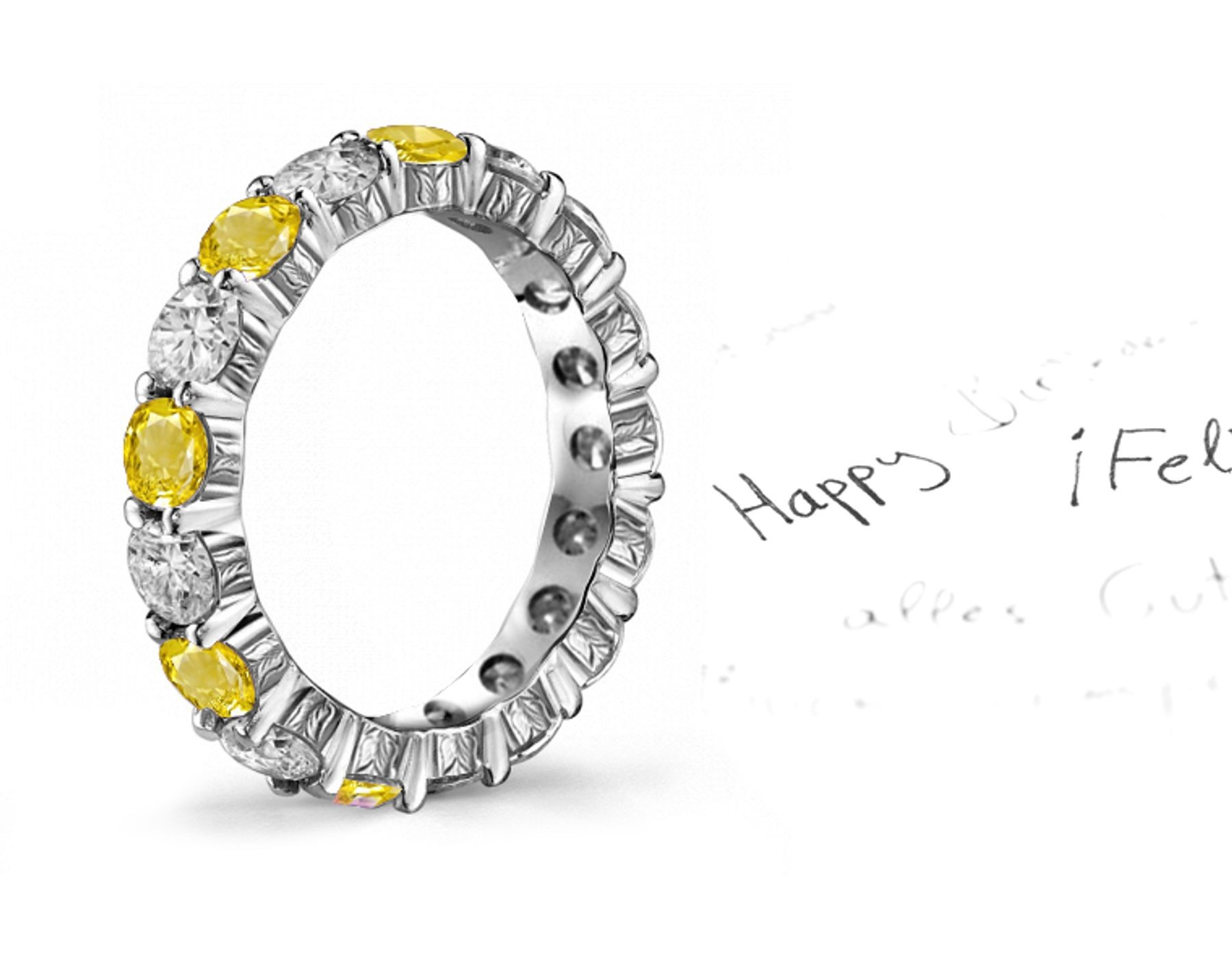 Time Travel Experiment: Hand Crafted Yellow Sapphire & Diamond Ring with Fire & Smoke