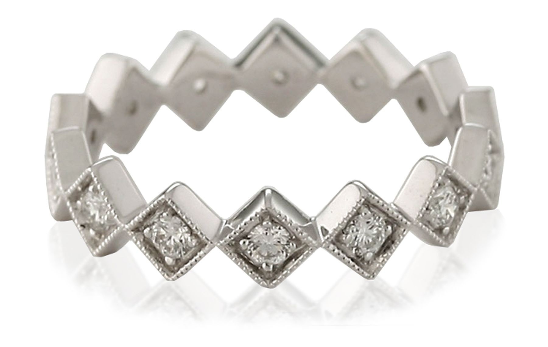 Eternity Diamond Rings: Platinum Diamond Bands Prong Set with Round Diamonds