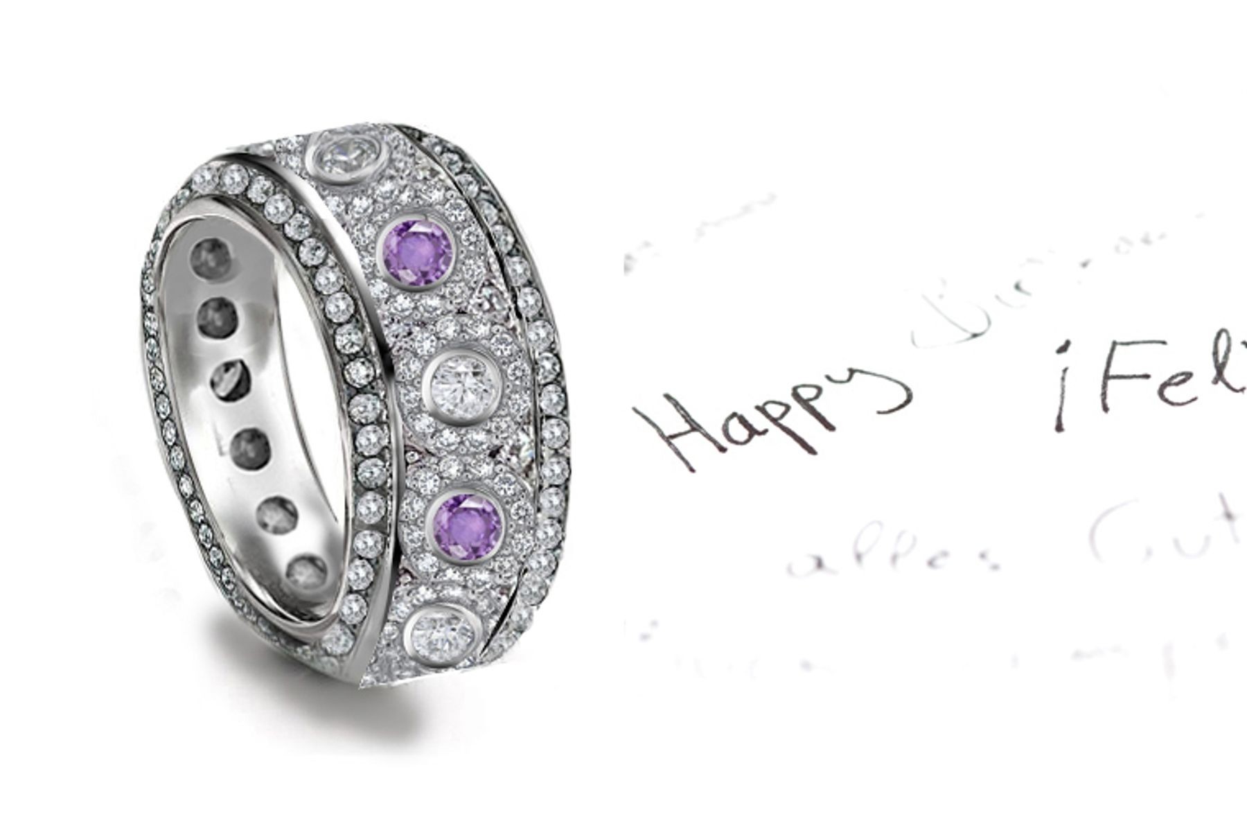 Splendid: Purple Sapphire Diamond Eternity Band