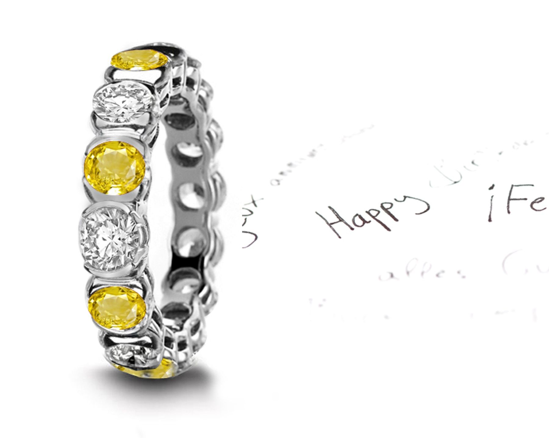 Delight: Simple, Modern Designs Studded Diamonds and Yellow Sapphires