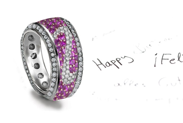 Purple Sapphire & Diamond Eternity Anniversary Band