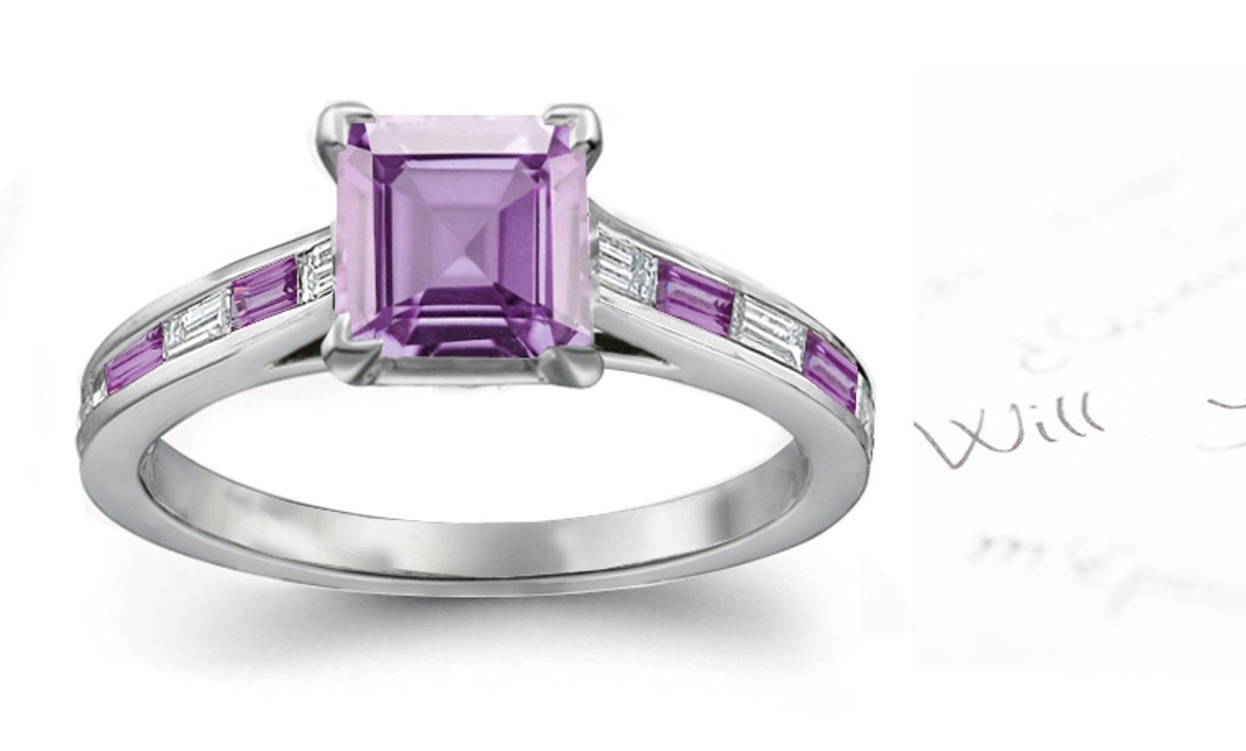 Very Popular For Long Purple Sapphire Diamond Ring