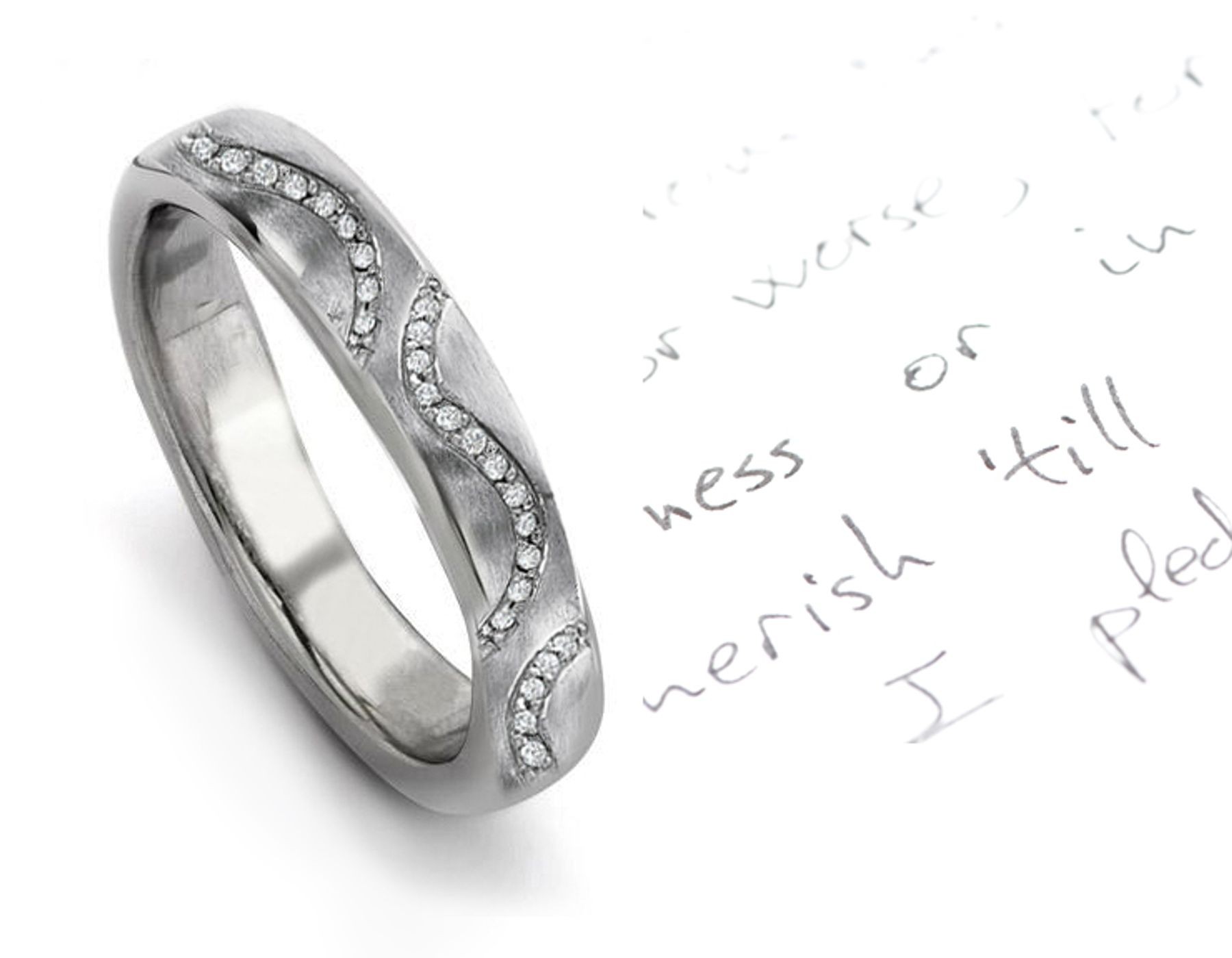 Impeccable: View Sparkling Swirling Flow Pattern Diamond Eternity Band in Shiny Finish Platinum