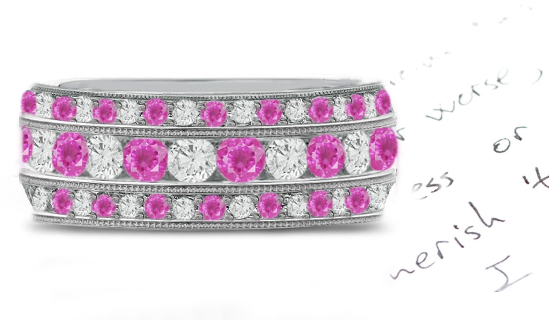 Pink Sapphire & Diamond Eternity Ring