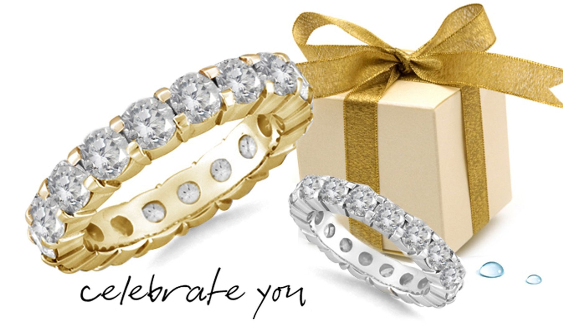 Gold Prong Diamond Anniversary Rings