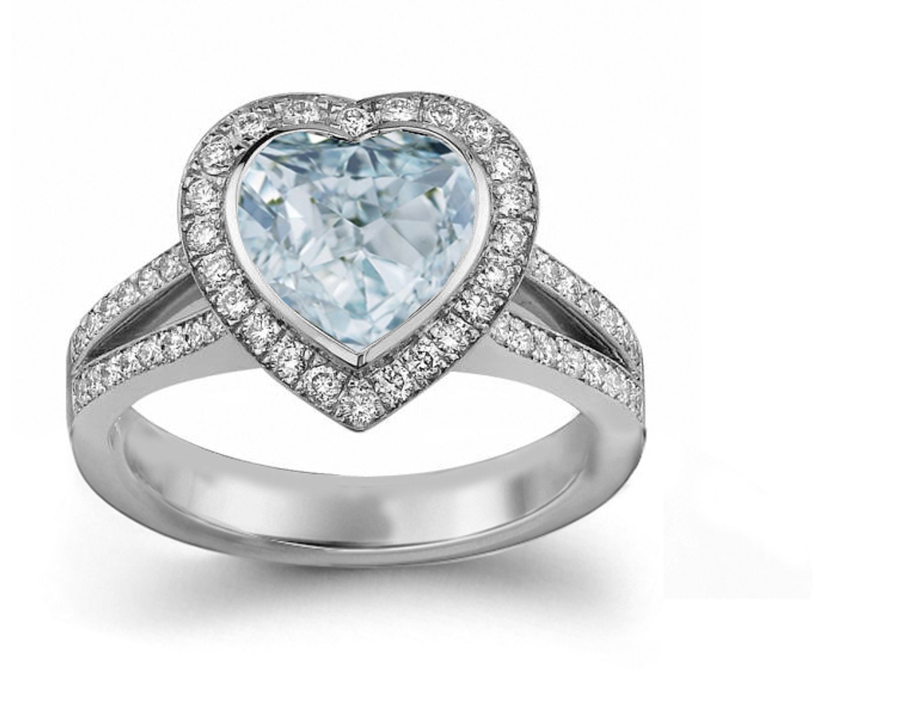 Heart Blue Diamond Designer Ring