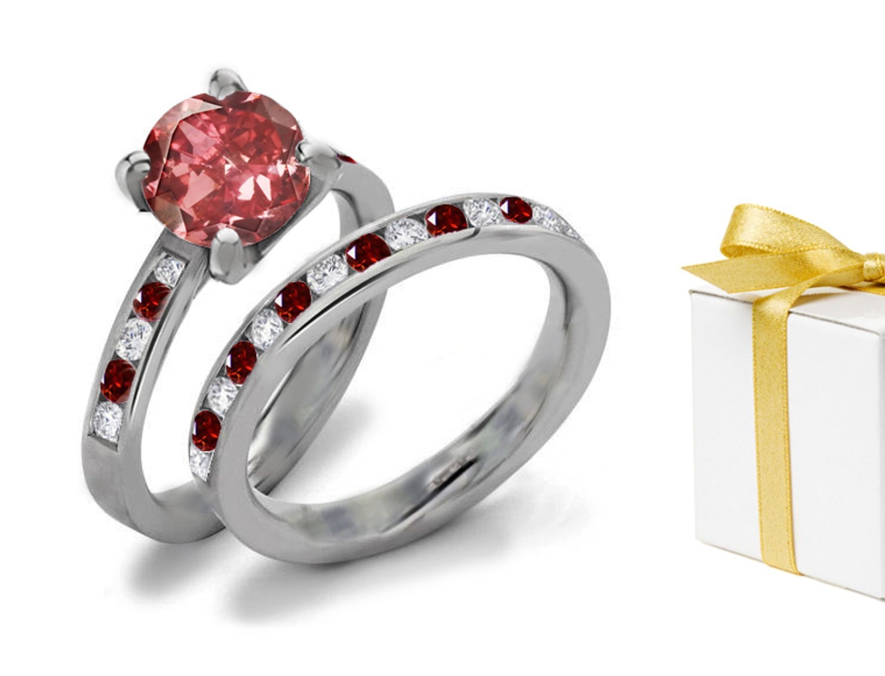 Red Diamond & White Diamond Fancy Rings