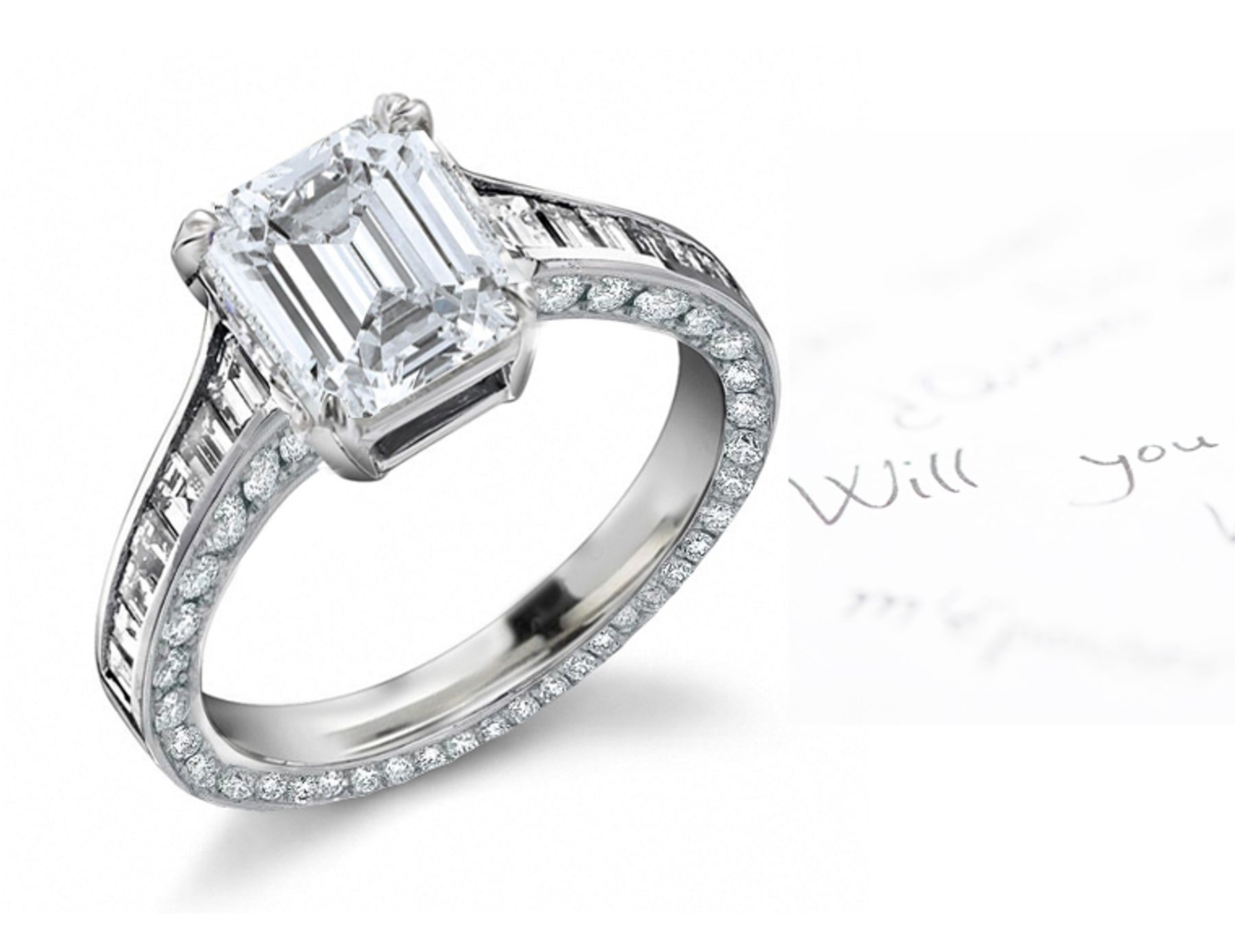 Unique Design Platinum, Diamond, Floral Motif, Diamond Halo Ring