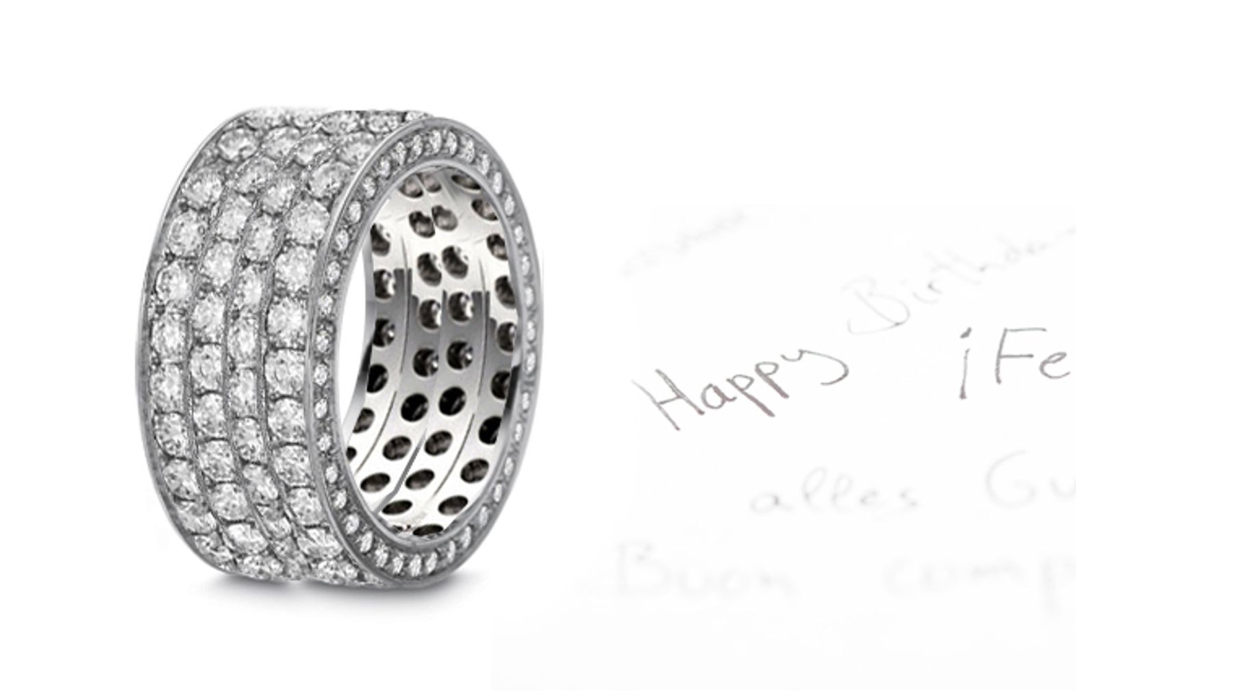 Cuatro Micropavee Fine Diamond Eternity Band in Platinum & 18k Gold