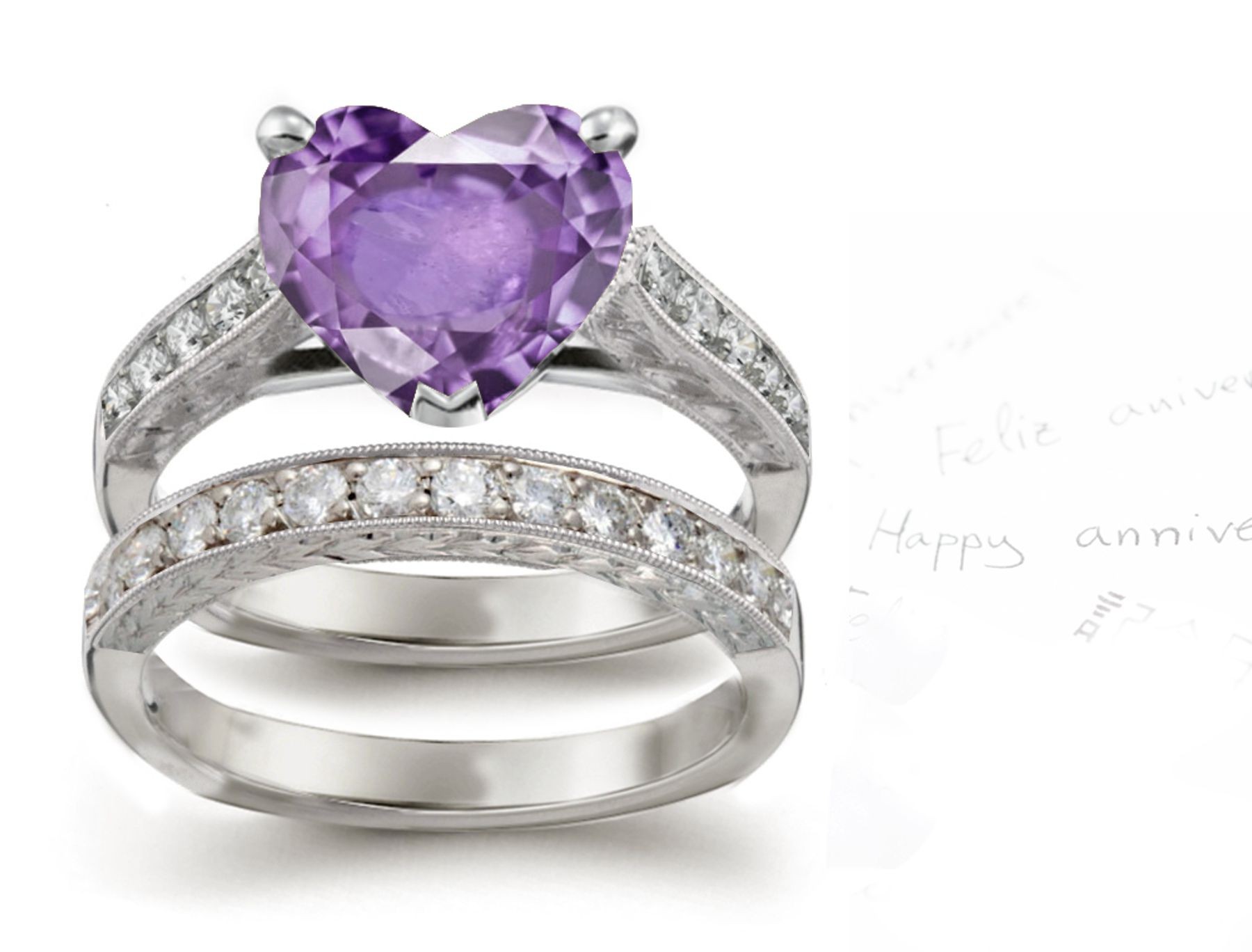 Women's Pink Sapphire Ring With Diamonds