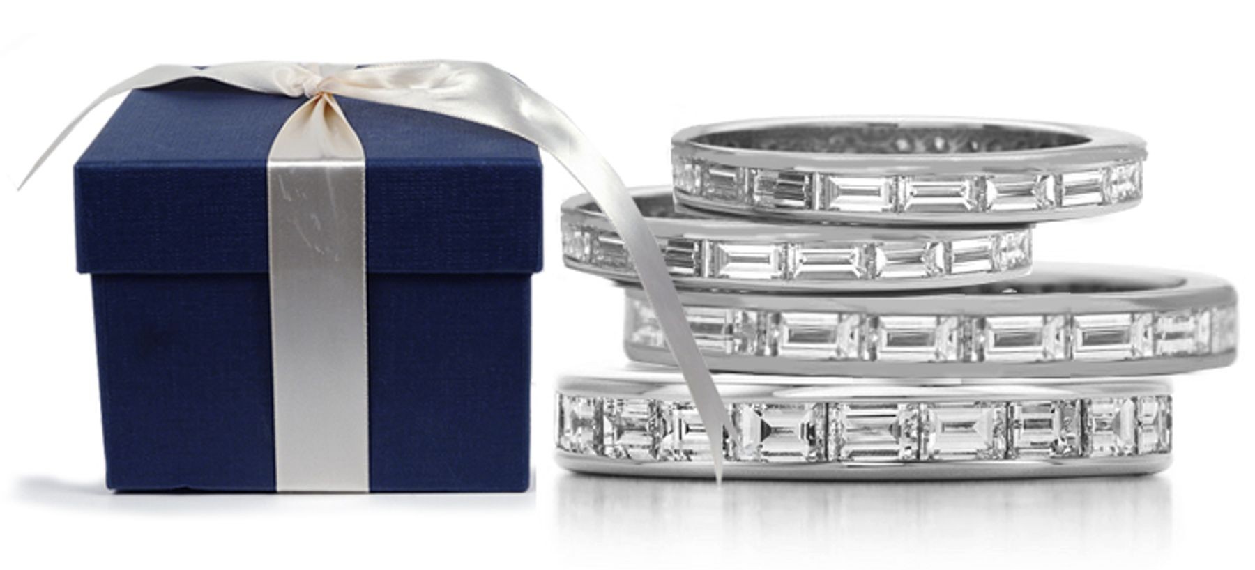 Perfection: 14k White or Yellow Gold Channel Set Baguette Eternity Band