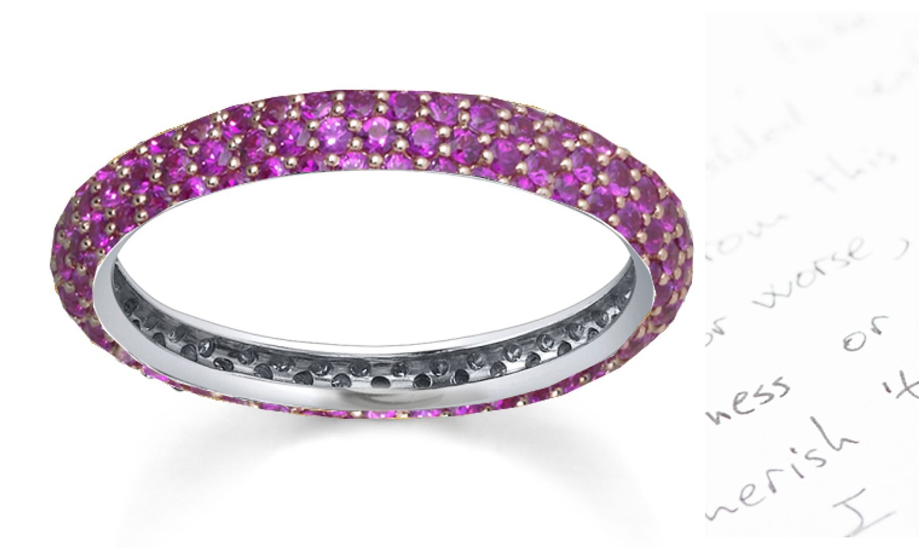 Purple Sapphire & Diamond Eternity Wedding Band