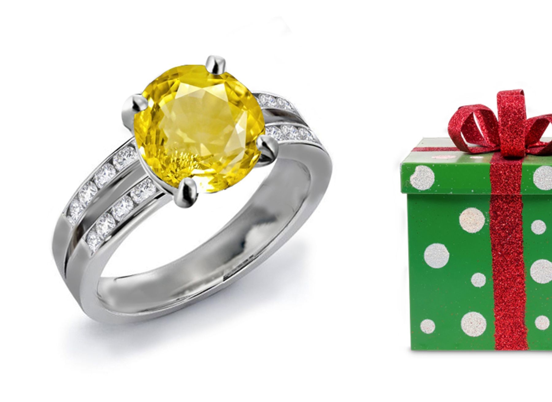 A Glorius: Yellow Sapphire & Diamond Engagement Ring 