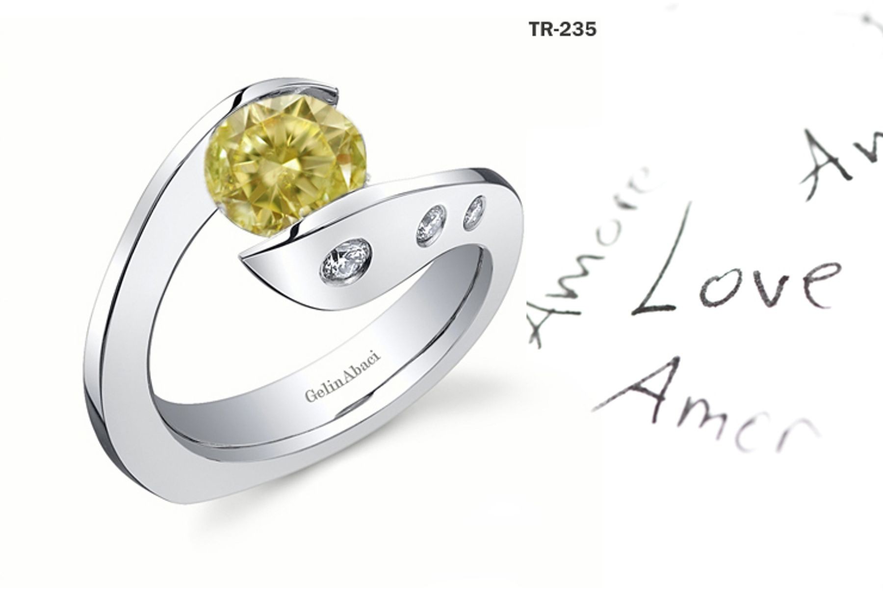 Premier Designer Tension Set Jewelry: Tension Set Yellow Diamond Rings