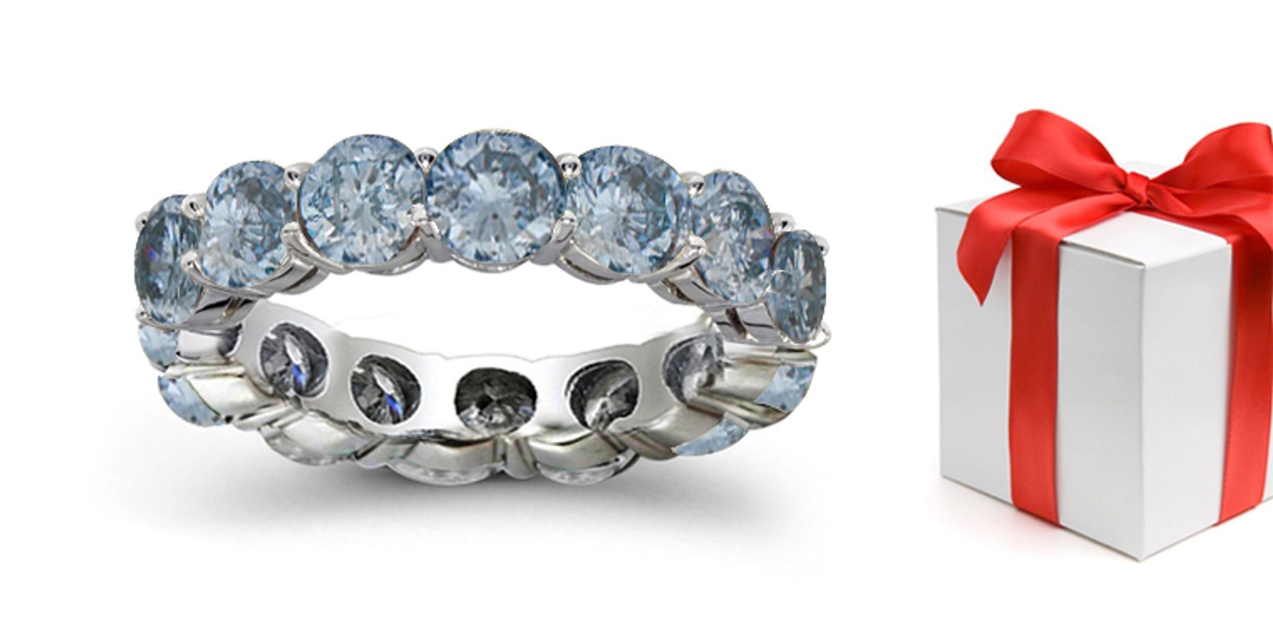 Blue Diamonds Eternity Bands