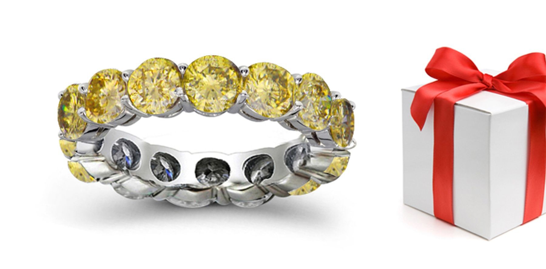 Yellow Diamonds Eternity Bands