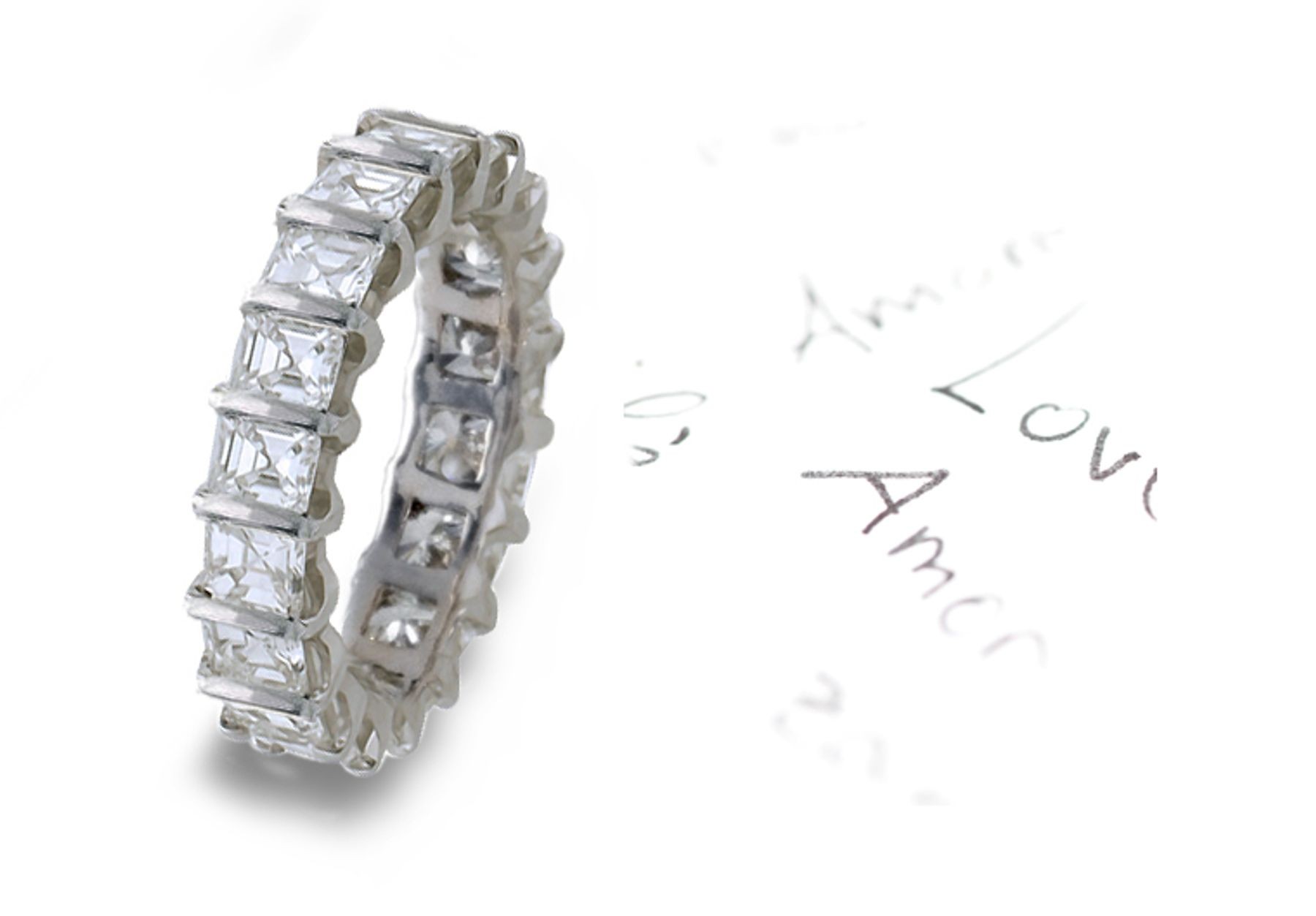 Endless: Awe Unspeakable Beauty Seamless Circle of Well-Cut Asscher Cut Bar Set Diamond Eternity Band