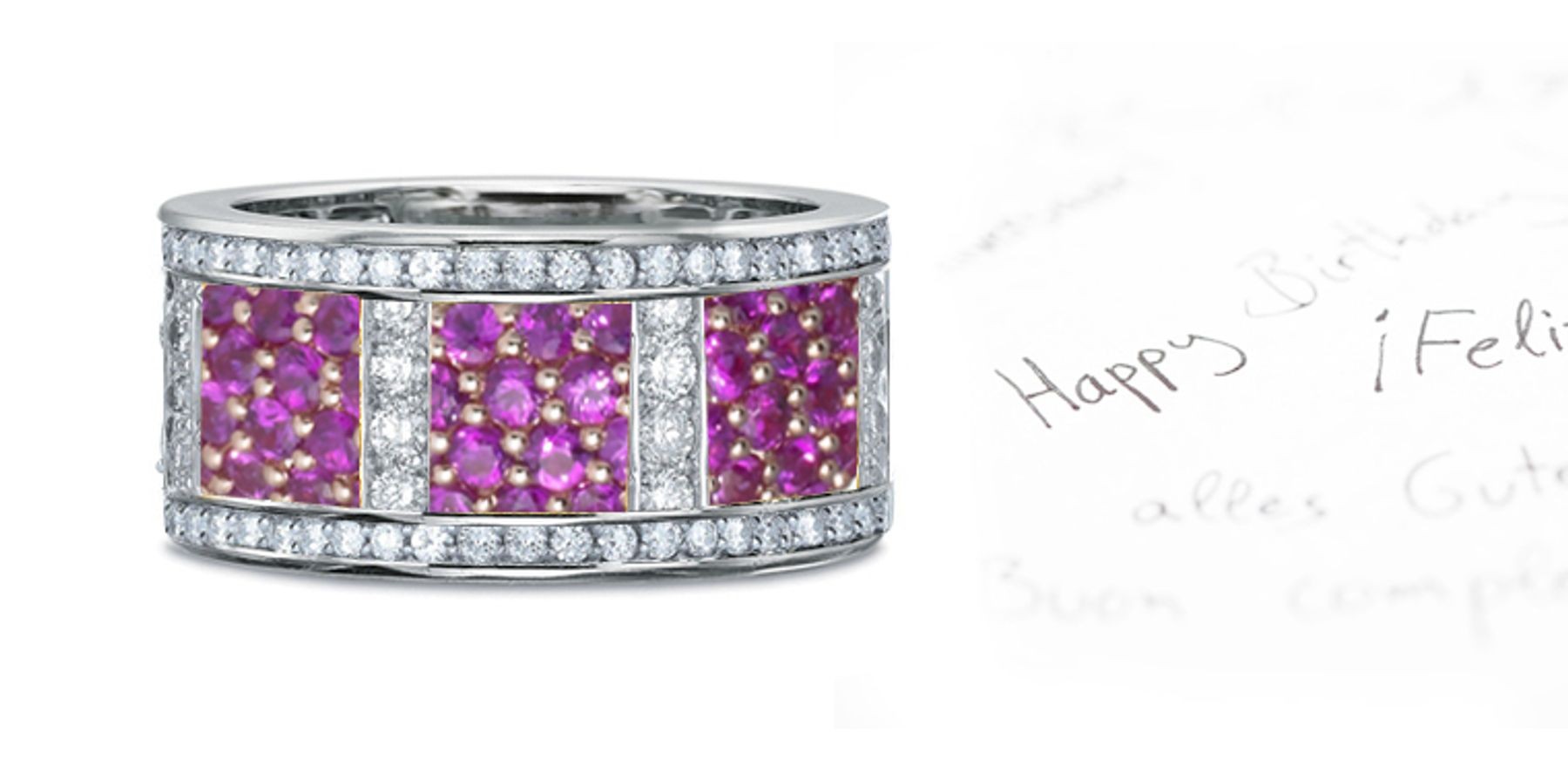 Purple Sapphire & Diamond Eternity Anniversary Band