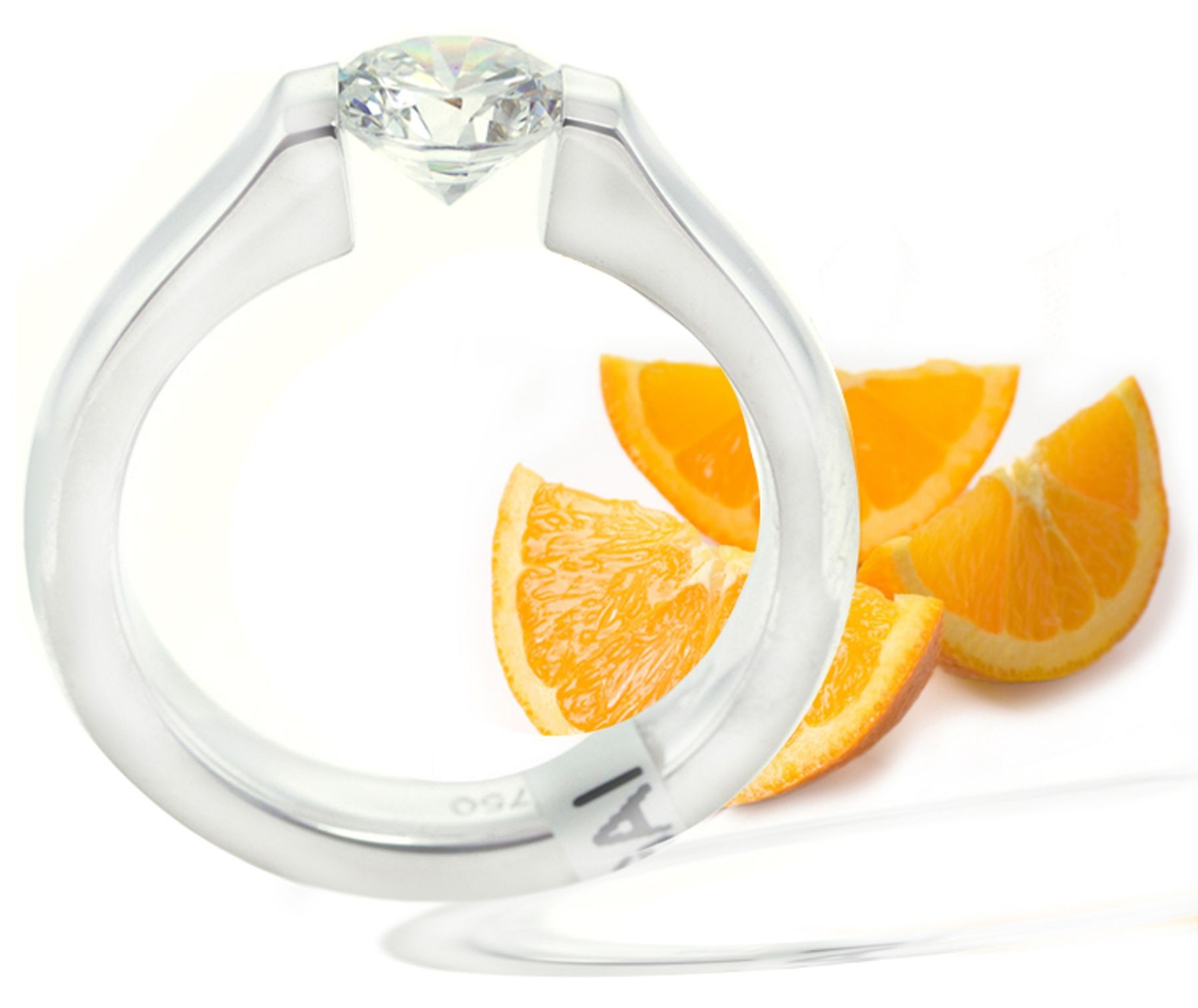 Tension Set Platinum Engagement Rings