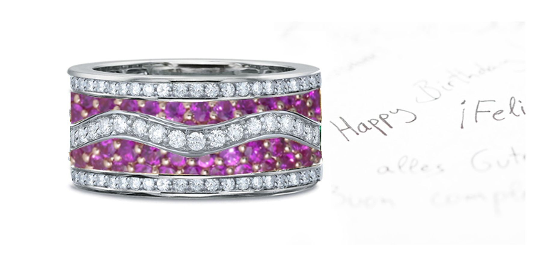 Purple Sapphire & Diamond Eternity Band