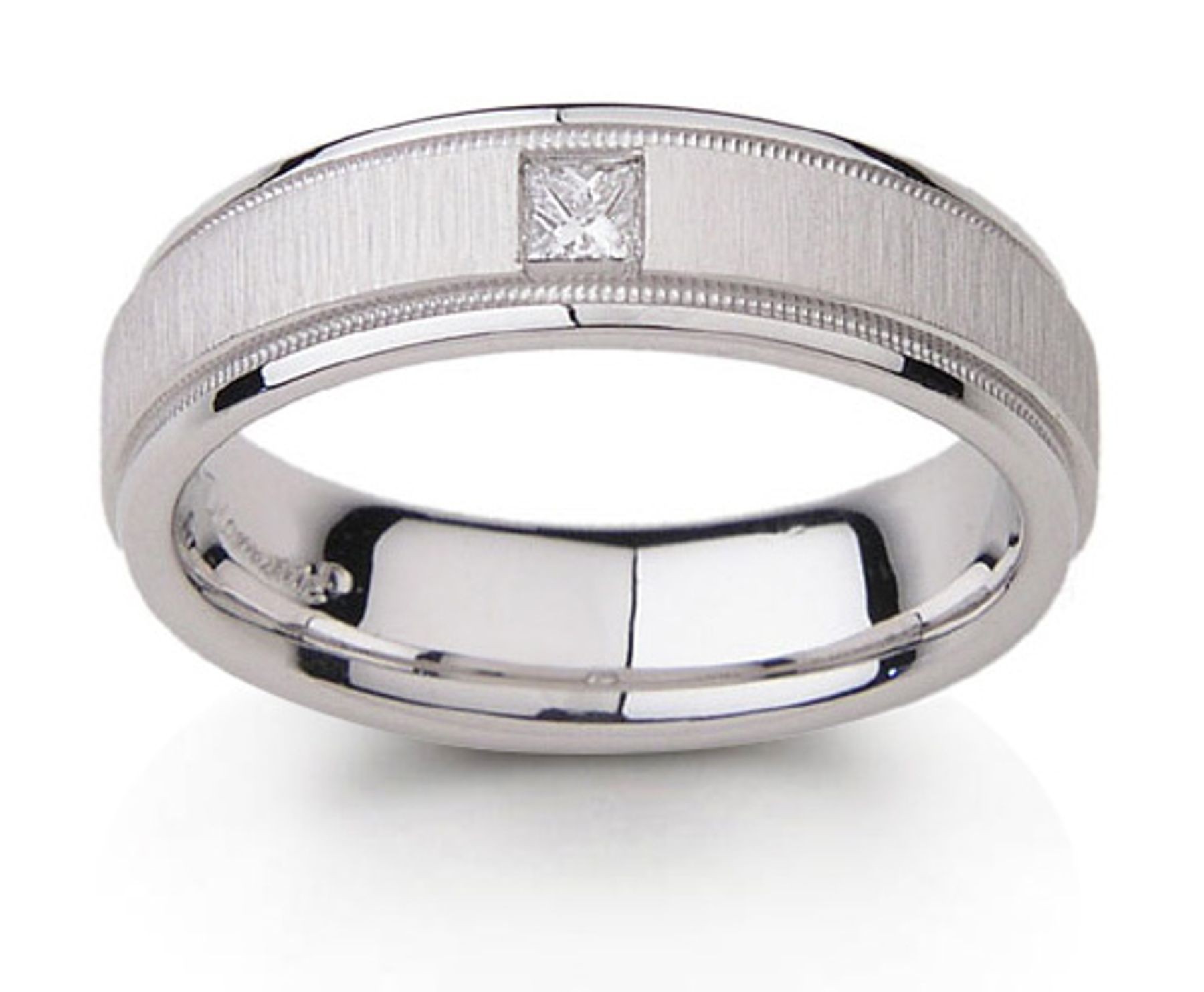  Platinum Diamond Ring with Princess Cut Diamond