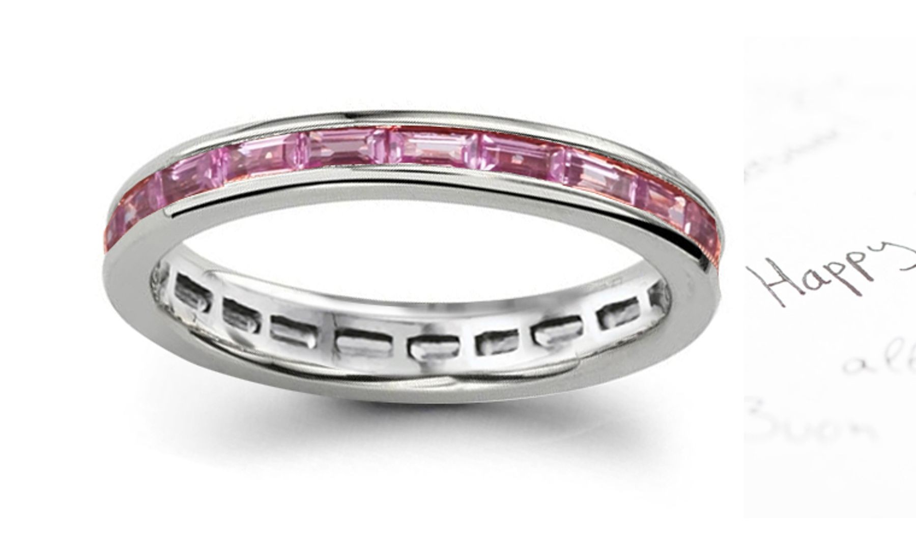 Pink Sapphire Baguette Eternity Ring