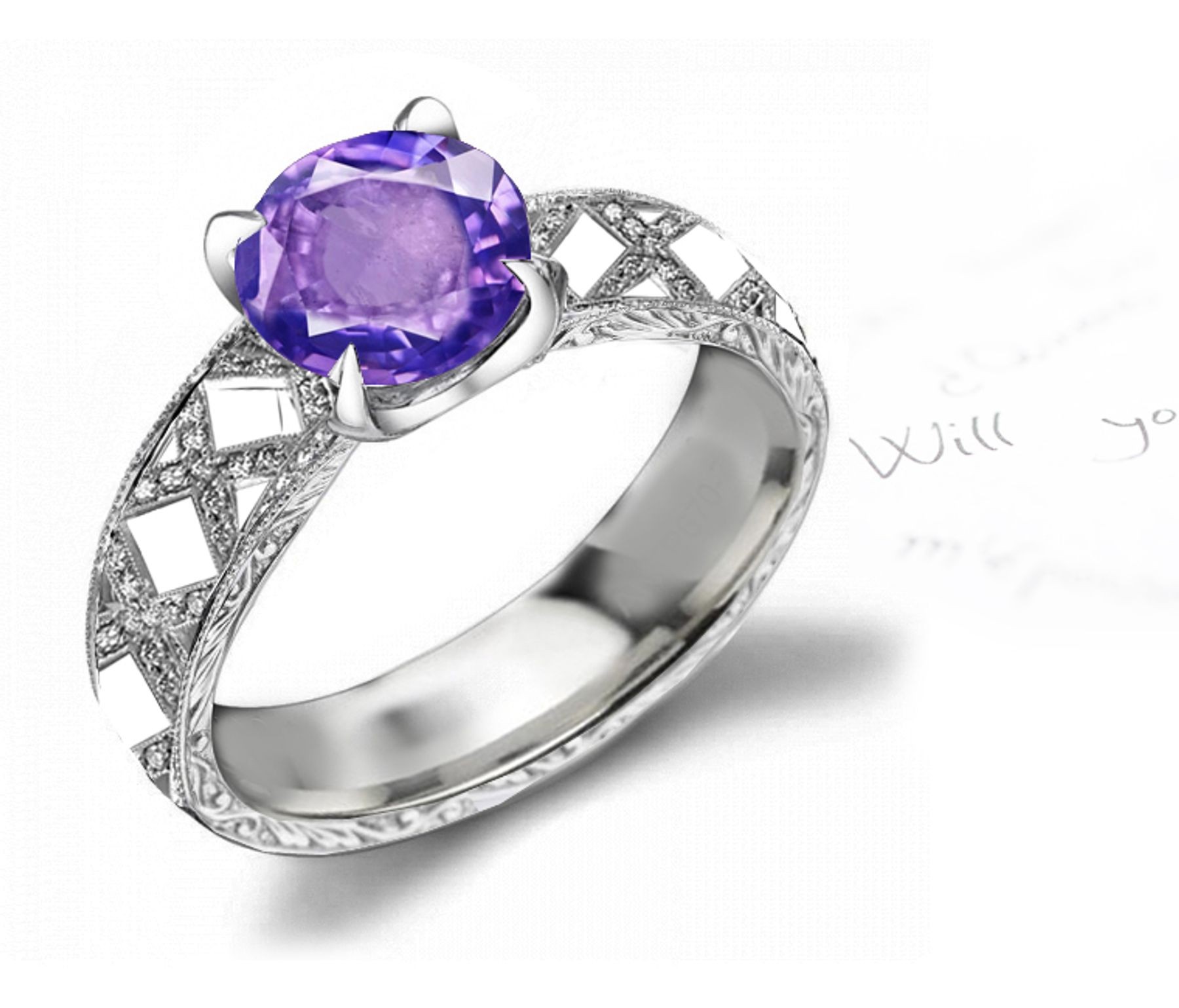 Finely Crafted Very Rare Purple Sapphire Rings
