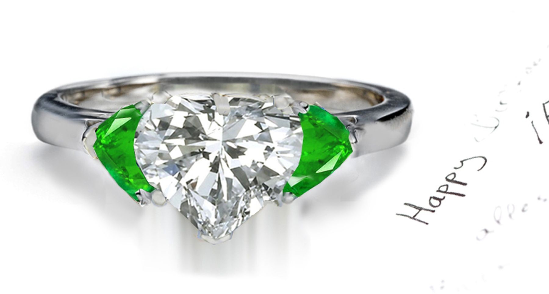 Beauty & Style: Heart Emerald & Heart Diamond Premier Designer Rings