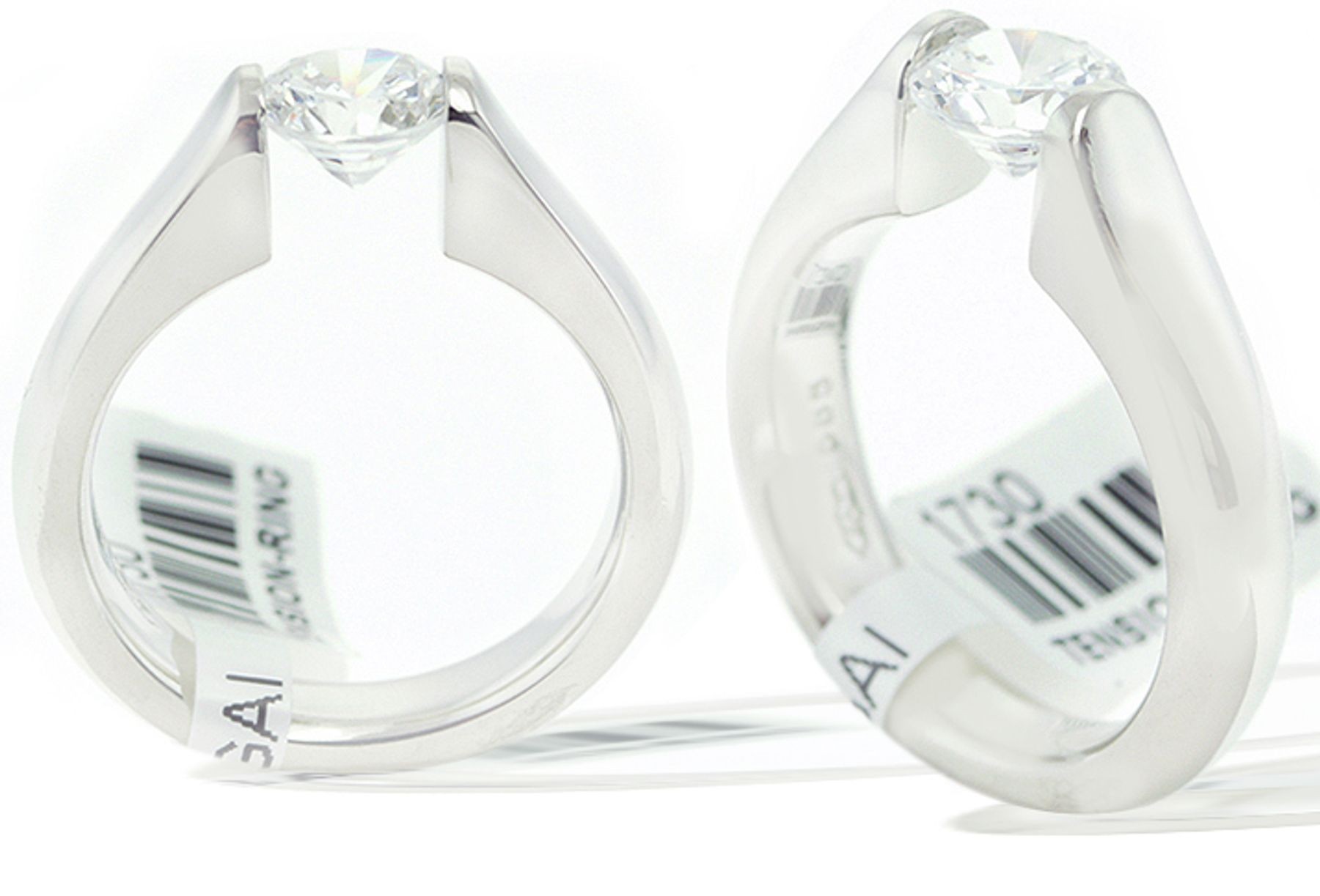 Platinum Gold Tension Set Diamond Rings 