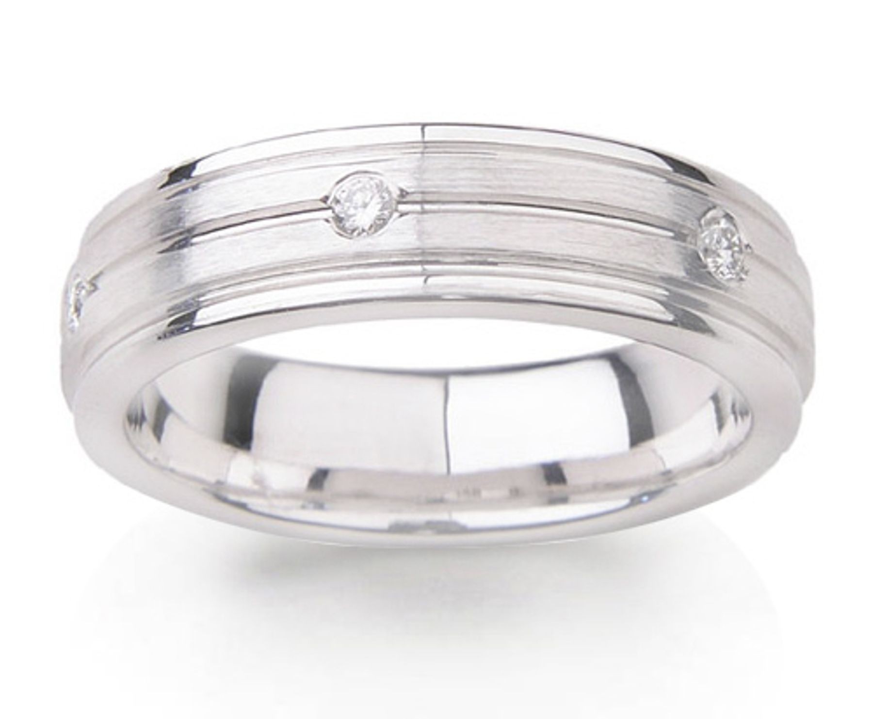 Glittering Mens Diamond Wedding Band in Platinum Ring Size 9 to 12