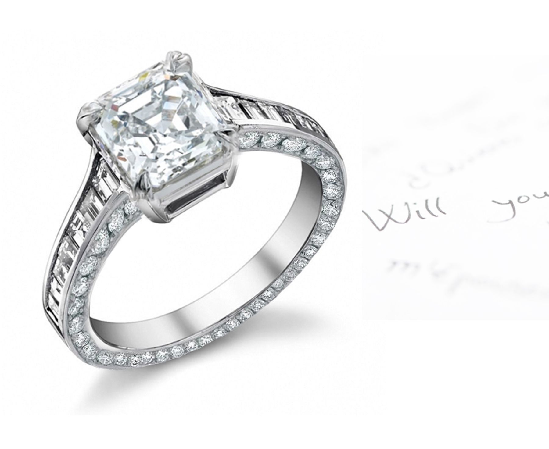 Special Design Platinum, Diamond, Floral Motif and Diamond Halo Ring 
