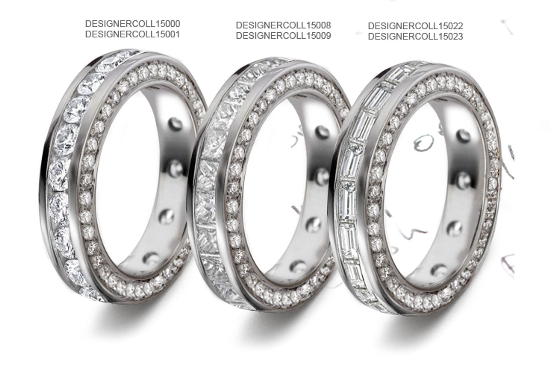 The Garland: Finely Crafted Diamond Eternity Band with Diamonds & Diamond Halo on Sides