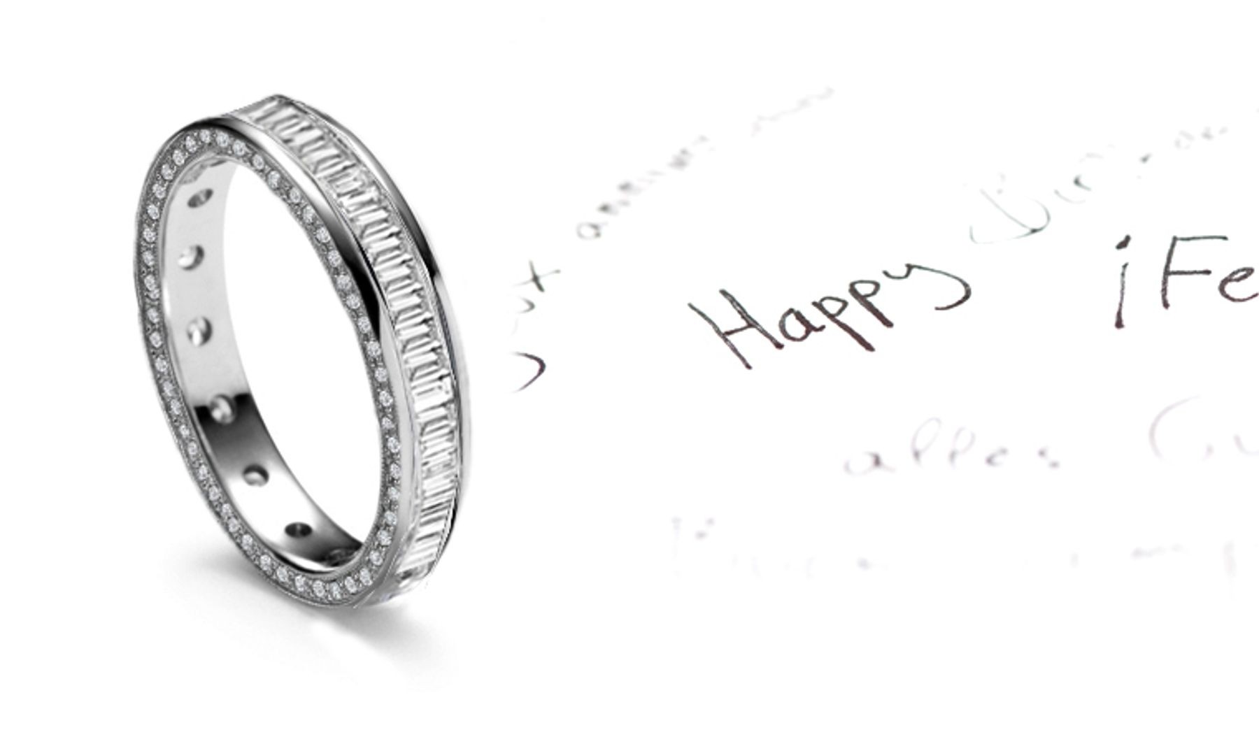 Introducing New Designs: Exceptional Micro pave Set LoveStone Diamonds Eternity Wedding Ring