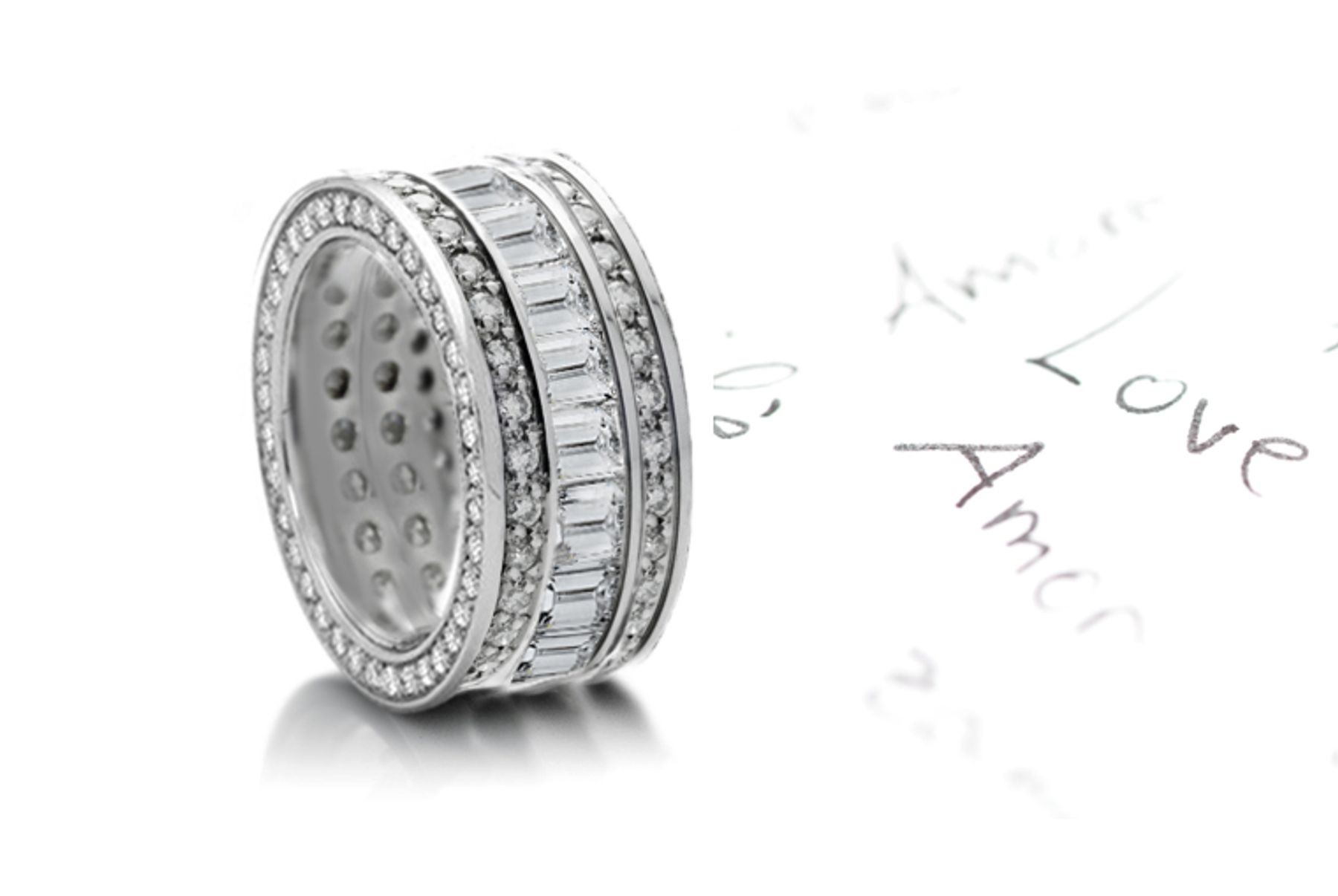 Joining Hands in Marriage: Stunning Designer Triple Gold Diamond Eternity Bands