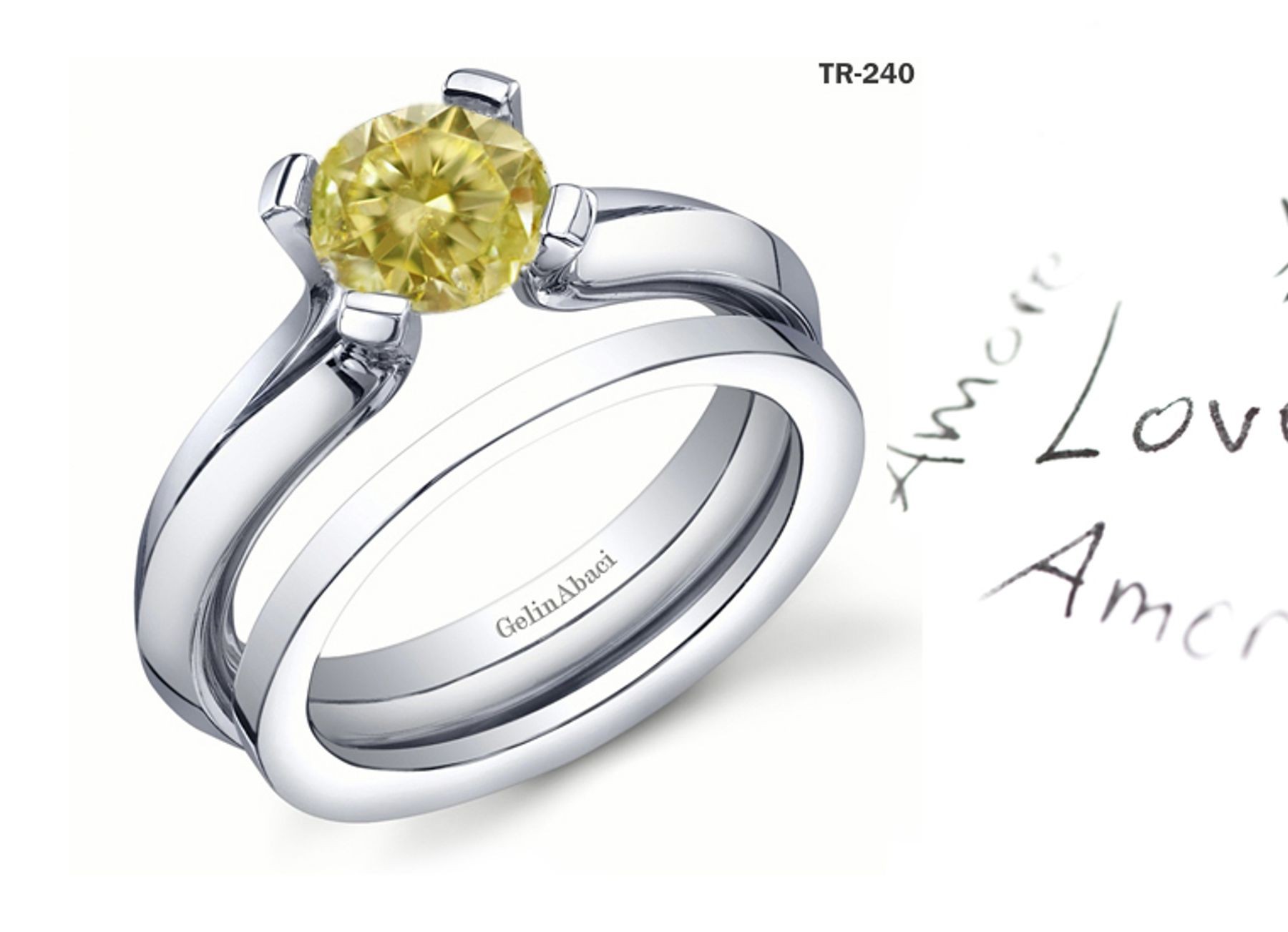 Exclusive Style Tension Set Jewelry: Tension Set Yellow Diamond Rings