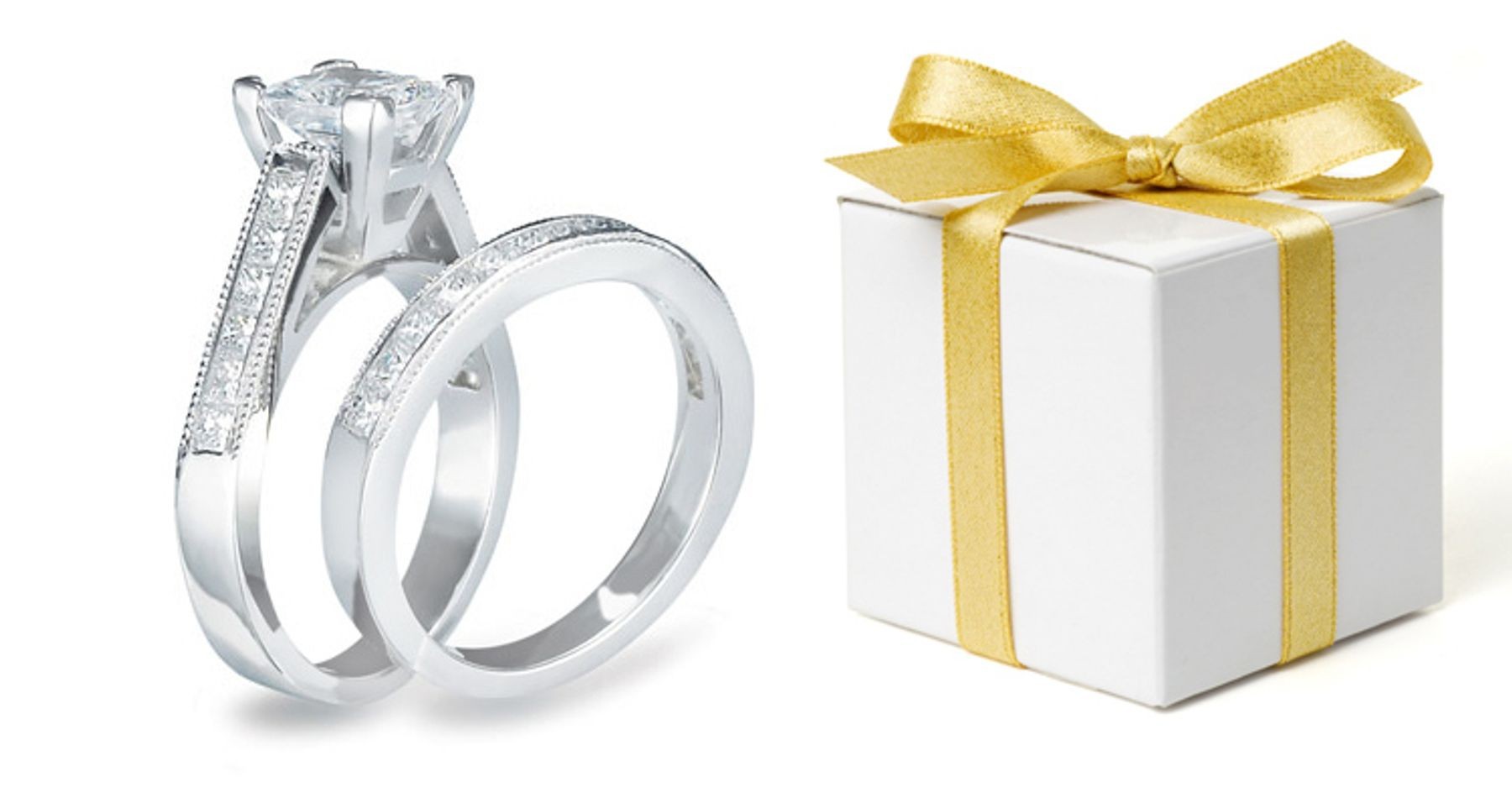 Perfectly-paired Engagement and Wedding Ring Bridal Set.