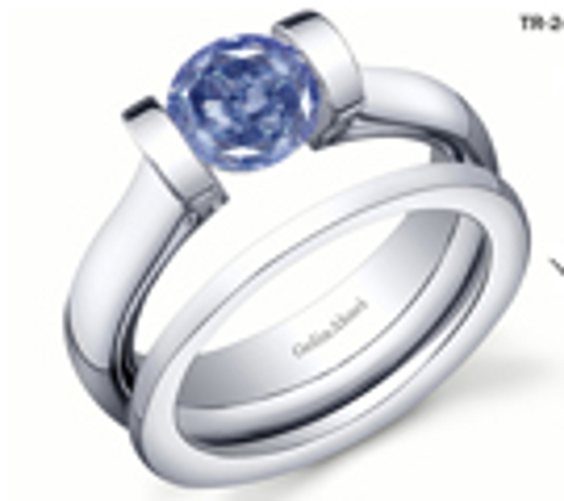 Exclusive Style Tension Set Jewelry: Tension Set Blue Diamond Rings