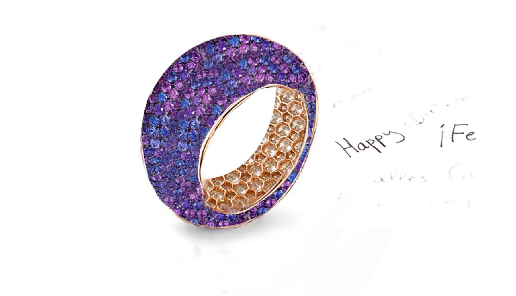 Fabulous Multi-Colored Diamonds & Precious Stones Eternity Band Rings