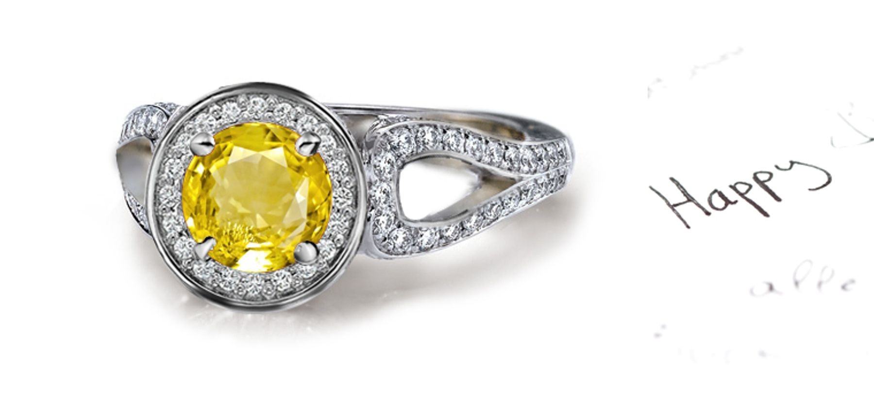 Craftsmanship: Yellow Sapphire & Diamond Pave Ring