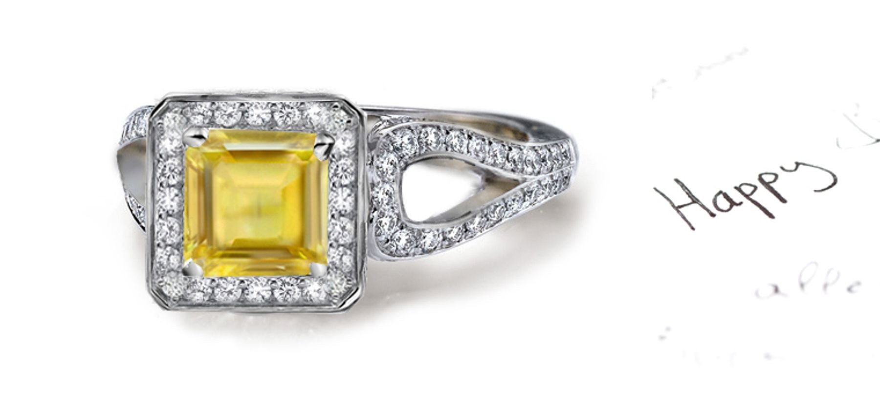 Splendid: Yellow Sapphire & Diamond Micro Pave Ring