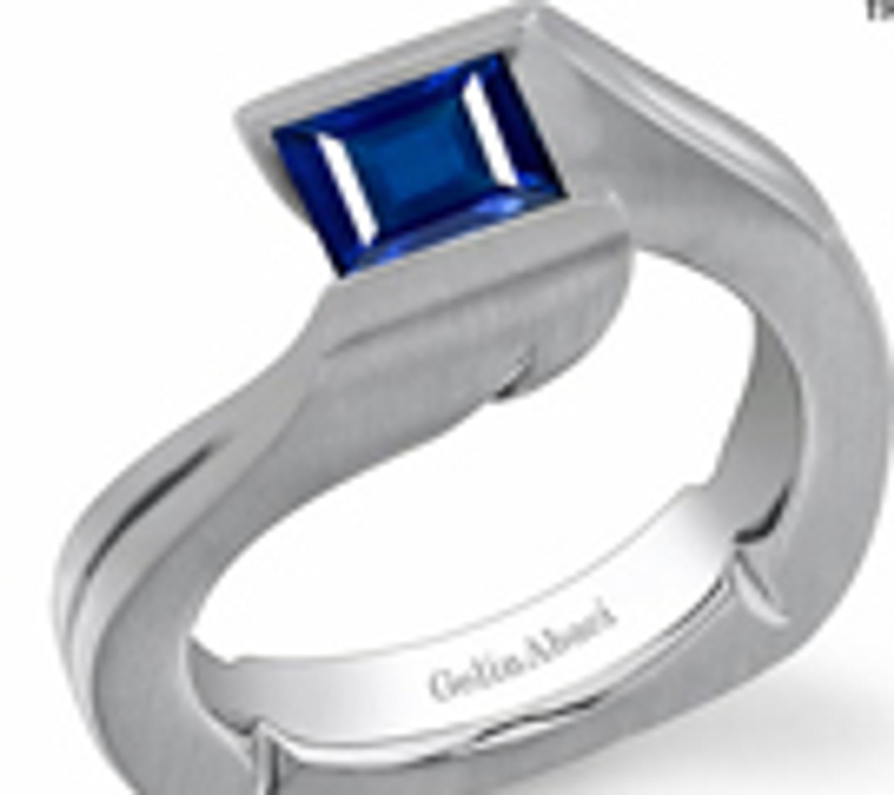 Princess Cut Blue Sapphire Gemstone Engagement Rings