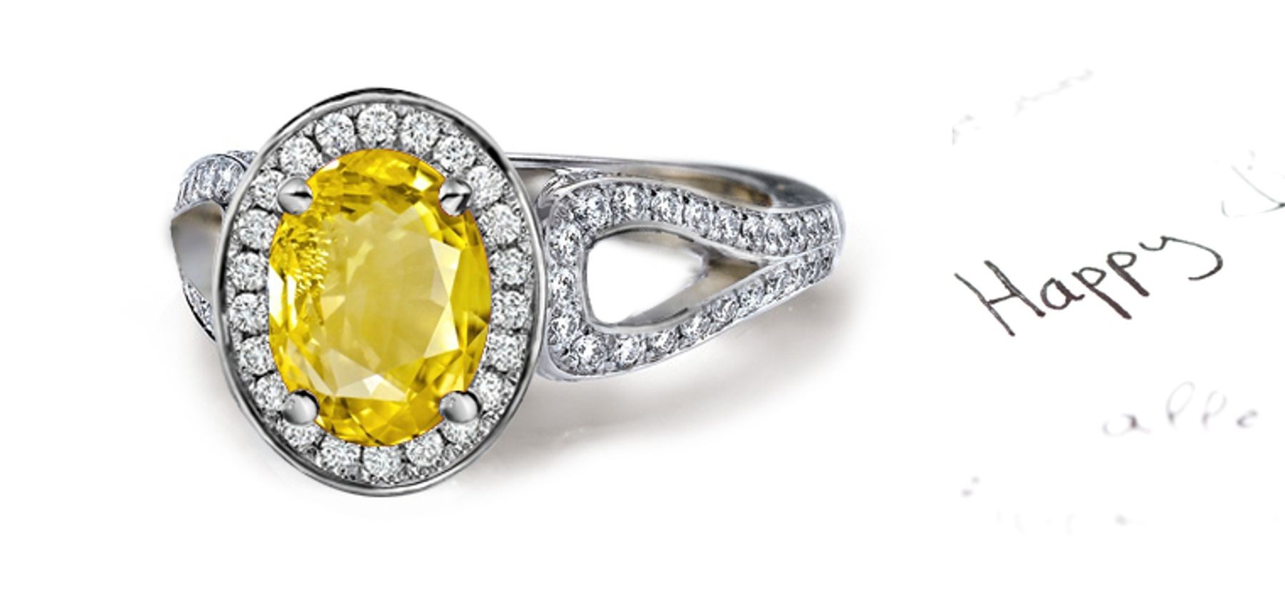 Glittering: Yellow Sapphire & Diamond Micro Pave Ring