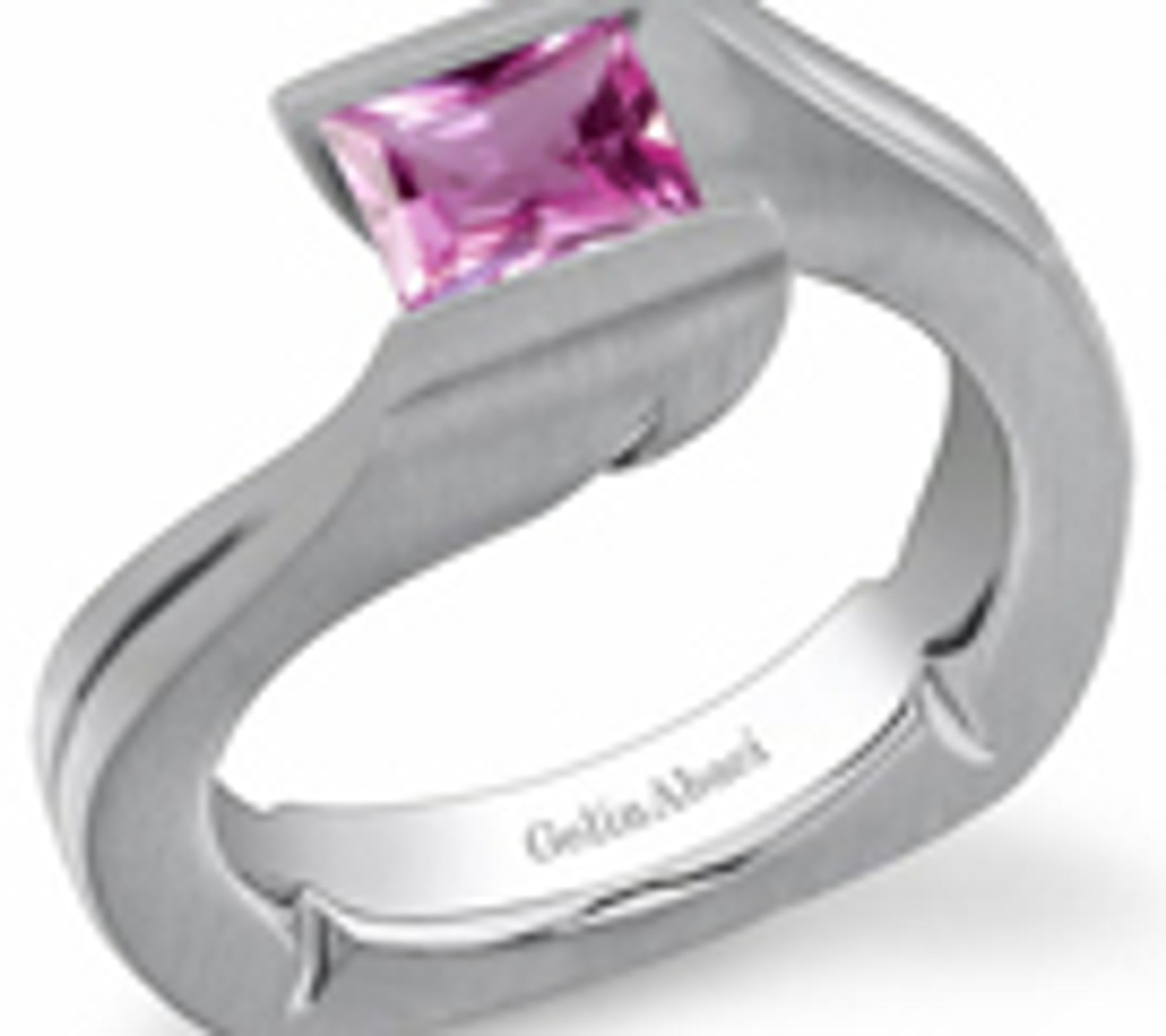 Princess Cut Pink Sapphire Gemstone Engagement Rings
