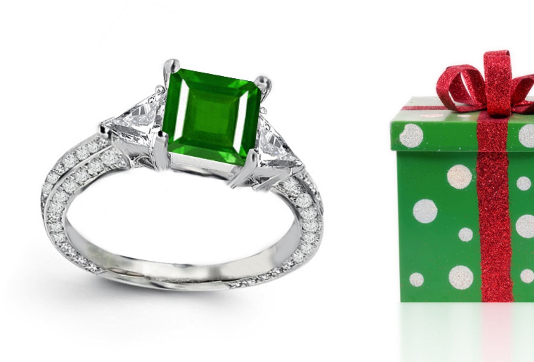 Emerald Ring: Premier Designer Diamond & Emerald Engagement Ring