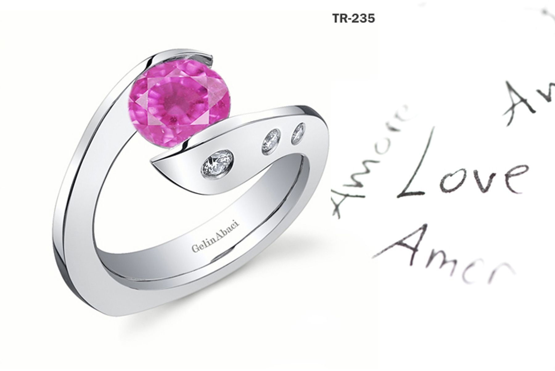 Premier Diamond Jewelry: Tension Set PInk Sapphire Diamond Rings
