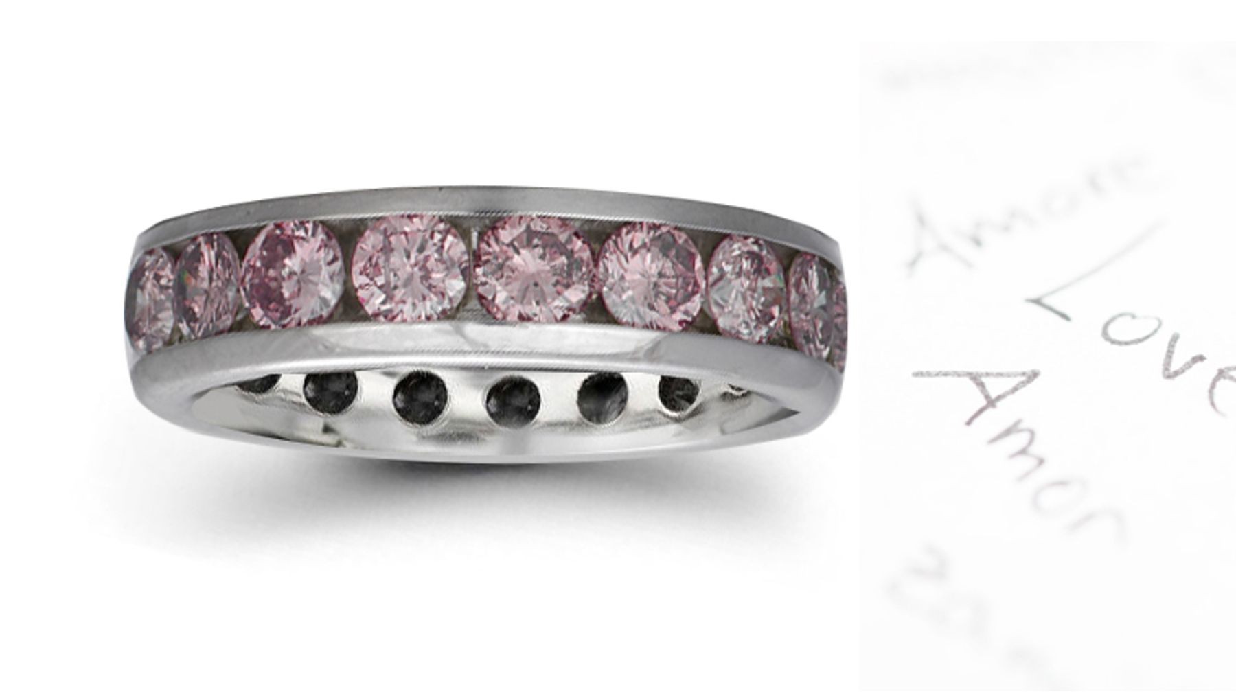 Designer Pink Diamond Wedding Bands