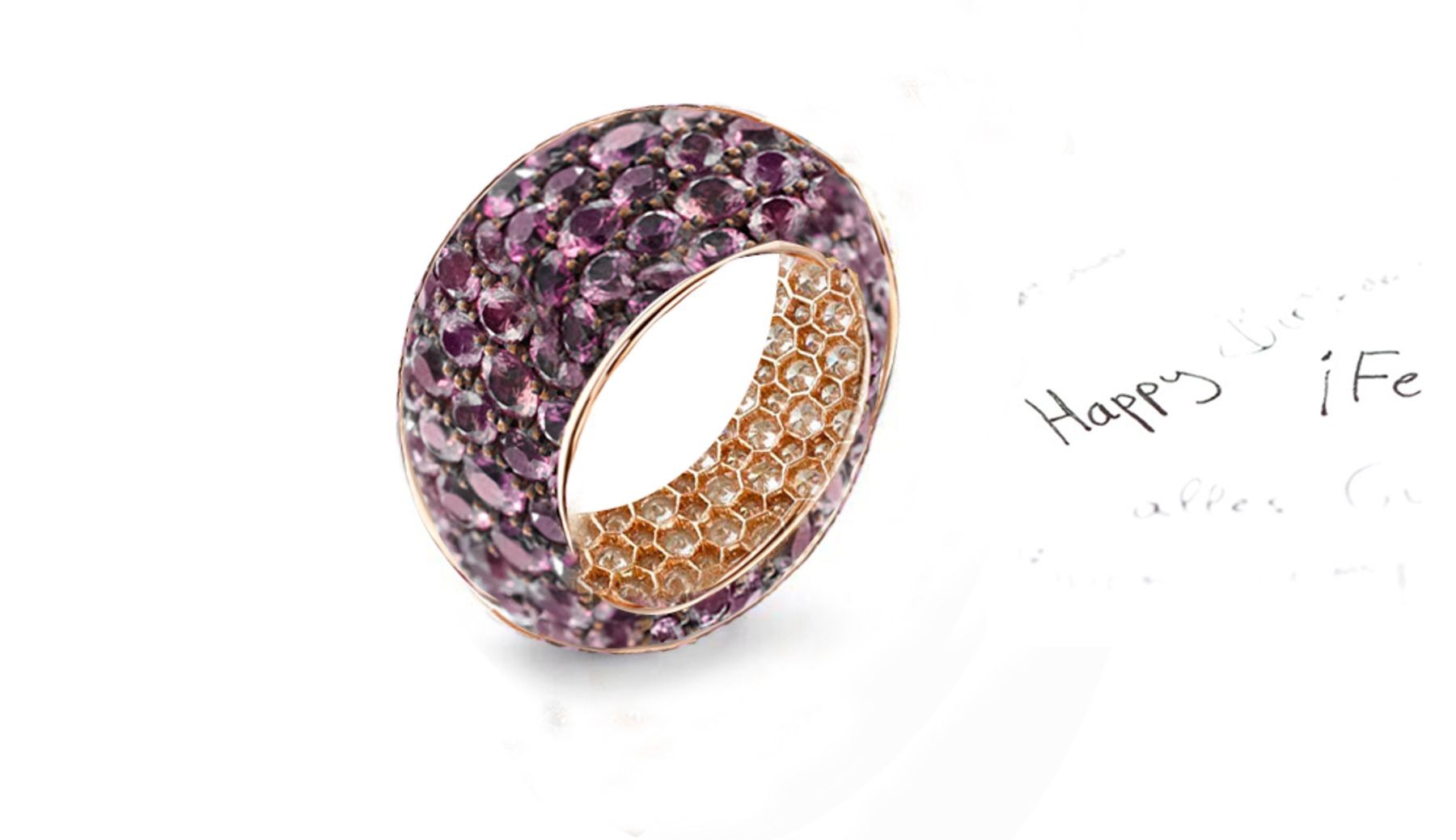 Fabulous Multi-Colored Diamonds & Precious Stones Eternity Band Rings