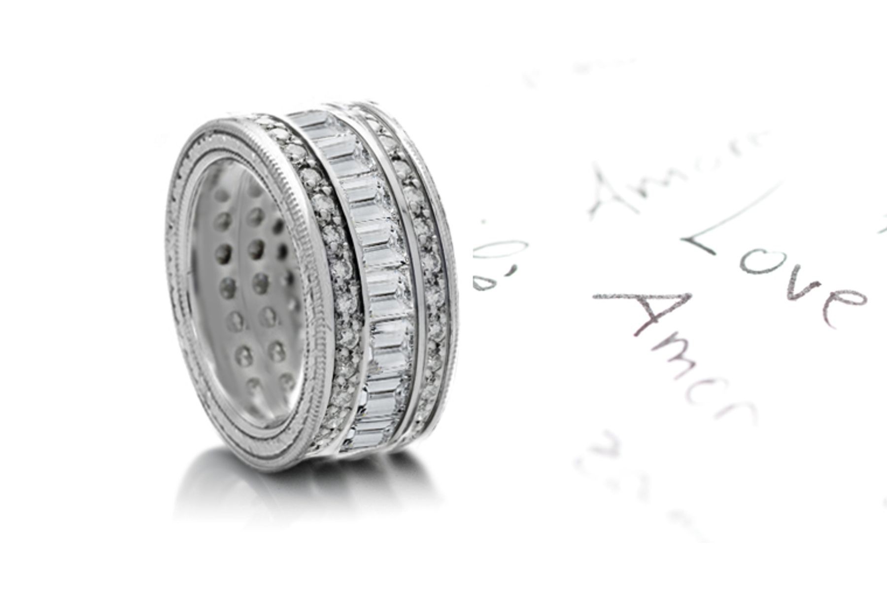 Cherish the Love they Vow: Stunning Designer Triple Gold Diamond Eternity Bands